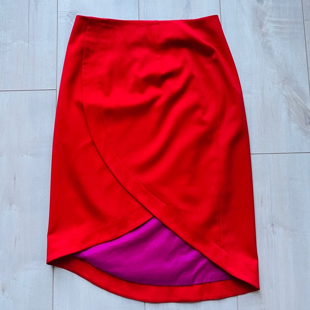 Black Halo Red Pencil Skirt